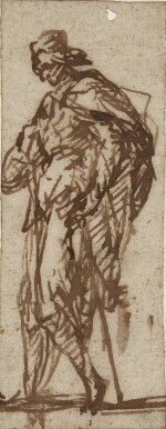 Figure with a walking stick