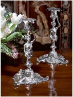 A PAIR OF GEORGE II SILVER FIGURAL CANDLESTICKS, PHILLIPS GARDEN, LONDON, 1752