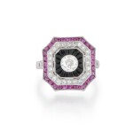 Bague rubis onyx et diamants | Ruby onyx and diamond ring