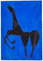Cavallo su sfondo blu (Horse on Blue Background)