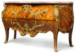 A LOUIS XV GILT-BRONZE MOUNTED KINGWOOD BOMBÉ COMMODE, STAMPED MIGEON PART MID-18TH CENTURY