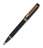 WATERMAN |  A BLACK ENGRAVED RESIN AND GOLD PLATED BALLPOINT PEN, CIRCA 2000