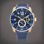 Calibre De Cartier Diver, Reference 3730 | A pink gold wristwatch with date, Circa 2016 | 卡地亞 | Calibre De Cartier Diver 型號3730 | 粉紅金腕錶，備日期顯示，約2016年製