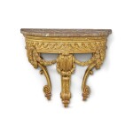 A Louis XVI Carved Giltwood Marble Topped Console Table, Last Quarter 18th Century