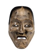 A wood lacquered Noh mask, Japan, Meiji period