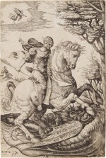 Saint George Slaying the Dragon (B. 41; Holl. 47)