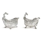 TWO MATCHING REGENCY SILVER SAUCE BOATS, EDWARD FARRELL, LONDON, 1816 AND CIRCA 