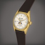 Reference 6062 | A yellow gold triple calendar wristwatch with moon phases | Circa 1953