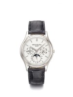 PATEK PHILIPPE | REF 5140G, A WHITE GOLD PERPETUAL CALENDAR WRISTWATCH WITH MOON PHASES LEAP YEAR AND DAY/NIGHT INDICATION MADE IN 2007