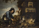 CHRISTIAN VAN COUWENBERGH | Hunters with their dog, game and hunting equipment