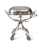A FRENCH SILVER PLATED CARVING TROLLEY BY ERCUIS, SECOND QUARTER 20TH CENTURY