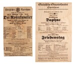 R. Strauss. Two playbills for his operas, "Der Rosenkavalier", "Daphne" and "Friedenstag", 1912 & 1938