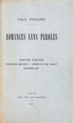 Romance sans paroles, 1874. Rel. de Huser. Ex. de Georges Landry, avec envoi, corrigé par Léon Bloy.