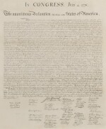 Declaration of Independence | A fine copy on paper of the first true facsimile of the engrossed Declaration of Independence