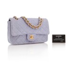 CHANEL | LILAC TWEED AND GOLD-TONE METAL CLASSIC SHOULDER BAG 