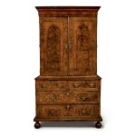 A GEORGE I 'MULBERRY' WOOD AND WALNUT CABINET ON CHEST, FIRST QUARTER 18TH CENTURY