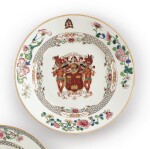 A CHINESE EXPORT ARMORIAL PLATE, QING DYNASTY, YONGZHENG PERIOD, CIRCA 1730