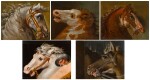 AUGUSTE-JEAN-BAPTISTE VINCHON  |  FIVE STUDIES OF HORSES' HEADS, AFTER RAPHAEL'S FRESCOES IN THE STANZE VATICANE