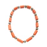 Coral and Cultured Pearl Necklace