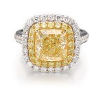DIAMOND RING / PENDANT | 5.01卡拉 古墊形 Y - Z色 VVS2淨度 鑽石 配 鑽石 戒指 / 吊墜