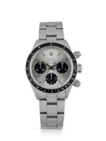 ROLEX | DAYTONA, REF 6240 STAINLESS STEEL CHRONOGRAPH WRISTWATCH WITH BRACELET AND LATER TIFFANY DIAL CIRCA 1966