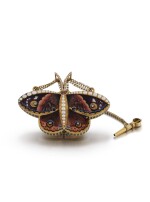 A JEWELLED GOLD AND ENAMEL AUTOMATON CASE IN THE SHAPE OF A BUTTERFLY, GENEVA, 1815-1820