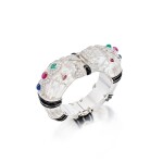 Rock Crystal, Enamel, Colored Stone and Diamond 'Chimera' Bracelet
