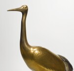 An impressive incense burner in the form of a red-capped crane  | Meiji period, late 19th century 
