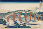 Katsushika Hokusai (1760-1849) | Yahagi Bridge at Okazaki on the Tokaido (Tokaido Okazaki Yahagi no hashi) | Edo period, 19th century