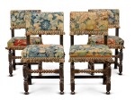 A set of four Charles II oak and tapestry covered chairs, circa 1670