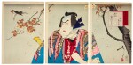 TSUKIOKA YOSHITOSHI (1839-1892) TWO WOODBLOCK PRINT TRIPTYCHS, MEIJI PERIOD (LATE 19TH CENTURY)