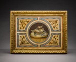 An Italian neoclassical scagliola panel, circa 1800