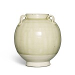 A white-glazed jar, Sui / early Tang dynasty | 隋 / 唐初 白釉三繫罐