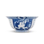 A blue and white bowl, Mark and period of Kangxi 