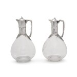 Two Victorian silver-mounted claret jugs, Edward H. Stockwell, London, 1882
