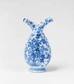 An Extremely Rare Meissen Blue and White Double Cruet, Circa 1725