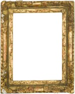 A Louis XIII-XIV carved giltwood flower-corner frame