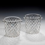A NEAR PAIR OF GLASS CHAMPAGNE BUCKETS, 20TH CENTURY