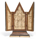 ITALIAN, VENICE OR FLORENCE, EARLY 15TH CENTURY | TRIPTYCH WITH THE VIRGIN AND CHILD ACCOMPANIED BY SAINTS