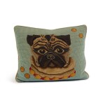 An English Gros and Petit Point Pillow, of the Duchess of Windsor’s Favorite Pet Pug, 1964