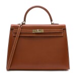 HERMÈS | BRIQUE KELLY SELLIER 35 IN BOX LEATHER, 2010