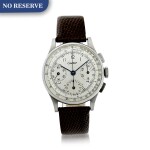  LECOULTRE | REFERENCE 7090  RETAILED BY CARTIER: A STAINLESS STEEL CHRONOGRAPH WRISTWATCH, CIRCA 1945
