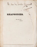  Rhapsosies. 1832. Broché. rare édition originale. Envoi a.s. à son ami l'historien Haureau.