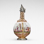 A Meissen silver-mounted scent bottle and stopper, Circa 1730-35 