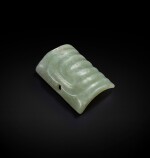 A superbly carved celadon jade ornament Neolithic period, Hongshan culture | 新石器時代 紅山文化青白玉飾