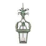 A LARGE GREEN-PAINTED TOLE AND GLASS HALL LANTERN, 20TH CENTURY