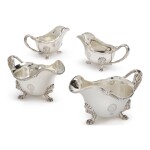  A SET OF FOUR VICTORIAN SILVER SAUCE BOATS, JOHN S. HUNT, LONDON, 1859