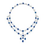 SAPPHIRE AND DIAMOND NECKLACE | 藍寶石配鑽石項鏈