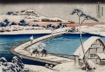 Katsushika Hokusai (1760-1849) | Old View of the Boat-Bridge at Sano in Kozuke Province | Edo period, 19th century