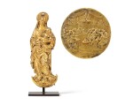 Virgin of the Apocalypse, a gilt bronze plaque depicting the Last Supper, 17th century, attached